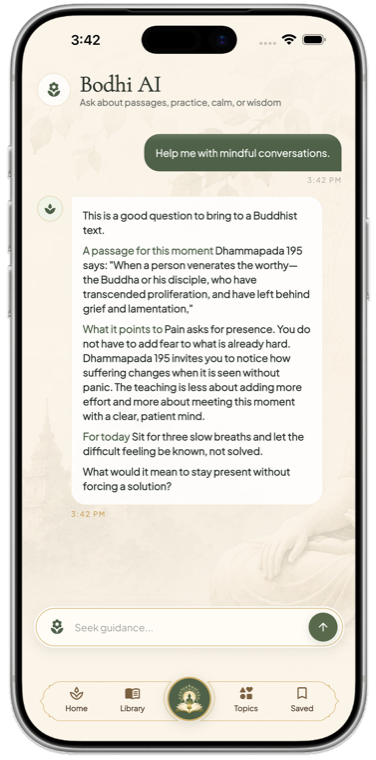 Bodhi AI conversation screen