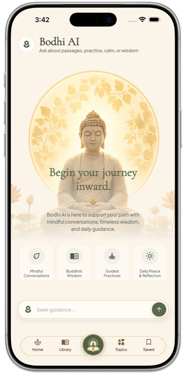 Bodhi AI practice home screen