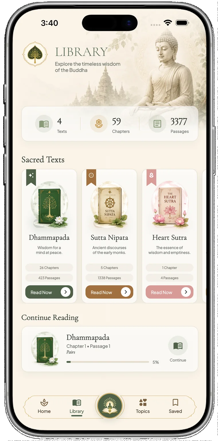 Bodhi sacred library screen